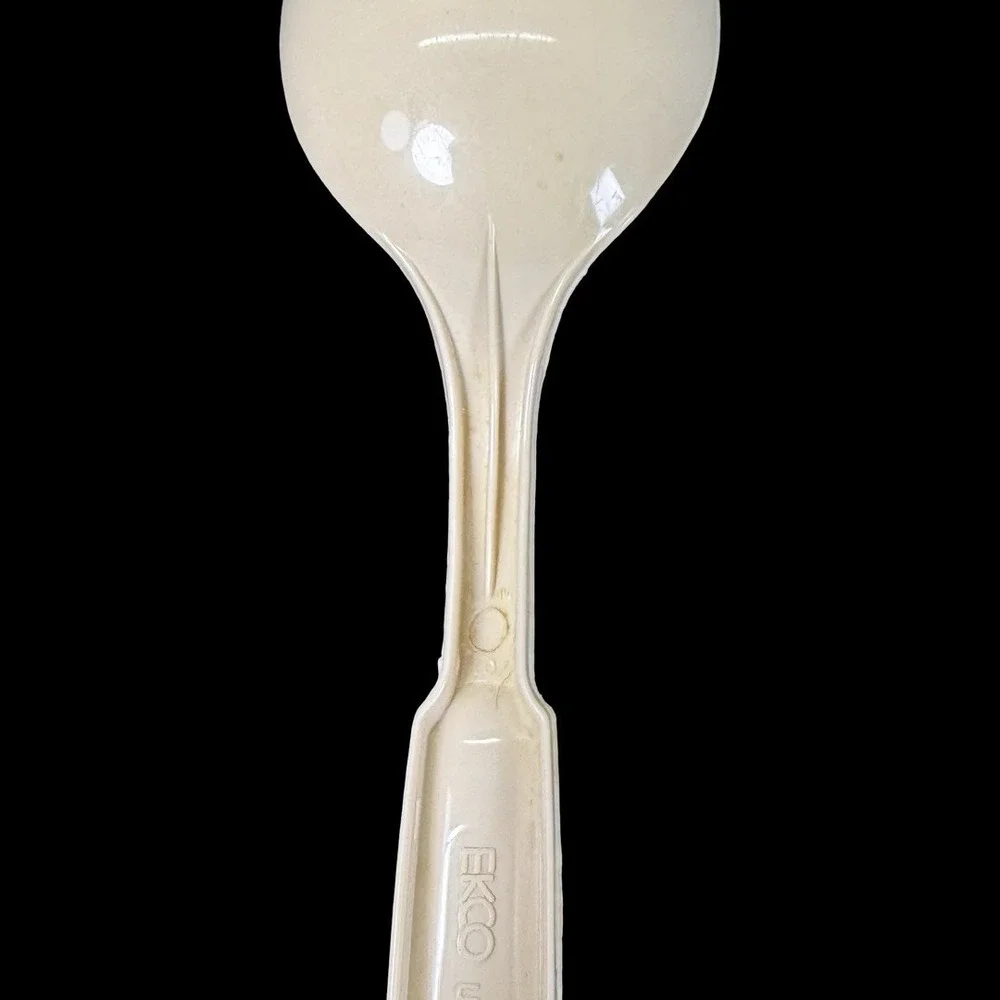 Vintage EKCO Serving Solid Spoon Nylon‎ Beige Plastic Kitchen Utensil USA